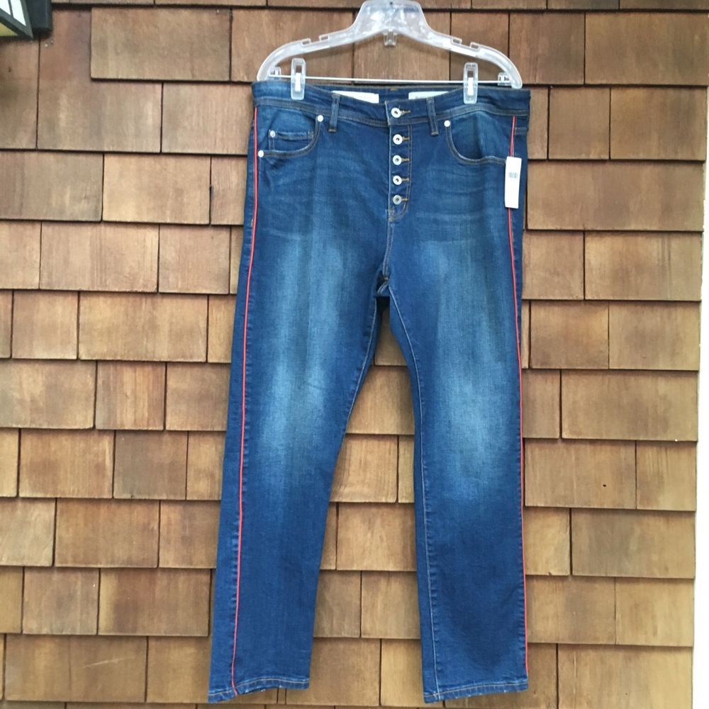 Anthro Pilcro High Rise Relaxed Straight Jeans